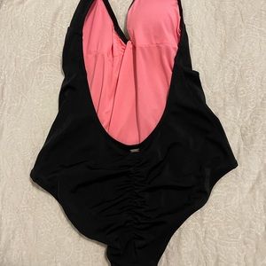 Pink black one piece